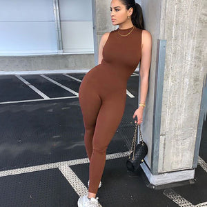 Autumn And Winter New Products Fashionable European And American Style Women Sexy Skinny Sleeveless Jumpsuit