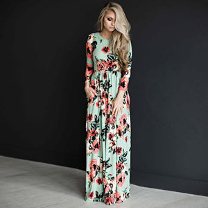 Fashion Dresses Women Printed Party Gown Ladies