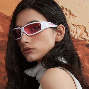 Oval Frame Sunglasses For Men Women UV400 Fashion Y2K Retro Punk Pink Glasses Hip Hop