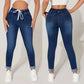 New Drawstring Elastic Waist High Skinny Jeans