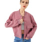 Women's Lightweight Cropped Bomber Jacket Casual Long Sleeve Varsity Jacket With Pocket Fashion Y2k Jacket Streetwear