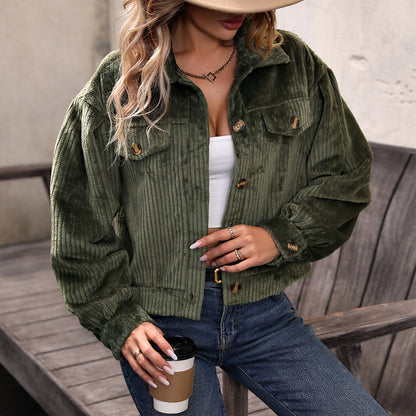 Women's Plush Casual Solid Color Jacket