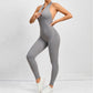 Zippered Yoga Fitness Jumpsuit Sleeveless Tummy Control Stretch Shapewear Butt Lifting Sportswear Women Fashopn Outfits Clothing