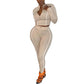 Women 2 Piece Activewear Set Long Sleeve Zip Top Leggings