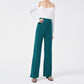 Solid Color Casual Pants Slim, High-waisted Bell Bottoms